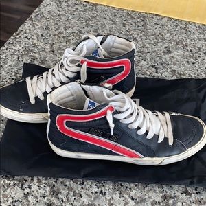 Black and red golden goose